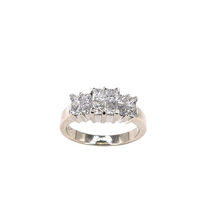 Women’s Platinum White Gold Multistone Ring with Princess Cut Diamonds - 4.9g 0.70ct - Hyman’s Jewellers