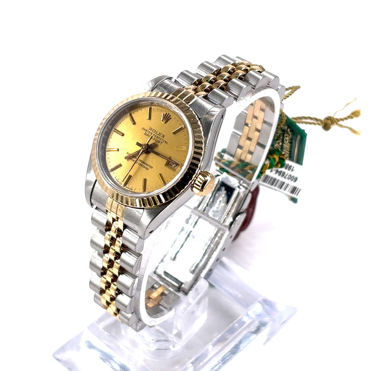 Women’s Rolex Datejust Bimetal Wristwatch with Champagne Dial - 26mm 1986 - Hyman’s Jewellers