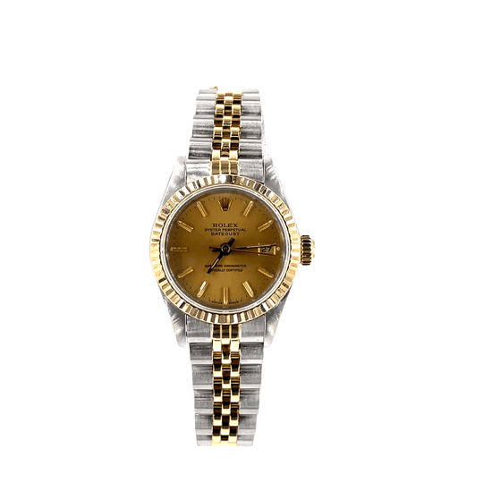 Women’s Rolex Datejust Bimetal Wristwatch with Champagne Dial - 26mm 1986 - Hyman’s Jewellers