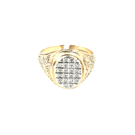 Yellow Gold Diamond Pavé Set Signet Ring - Hyman’s Jewellers