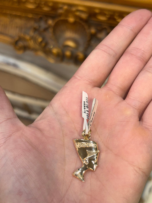 Yellow Gold Nefertiti Pendant with Intricate Design - Hyman’s Jewellers