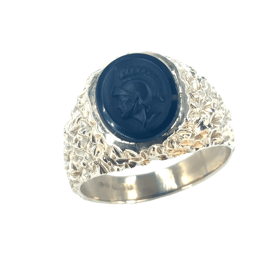 Yellow Gold Signet Ring with Engraved Onyx - Hyman’s Jewellers