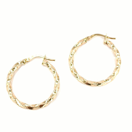 Yellow Gold Twisted Hoop Earrings - Hyman’s Jewellers