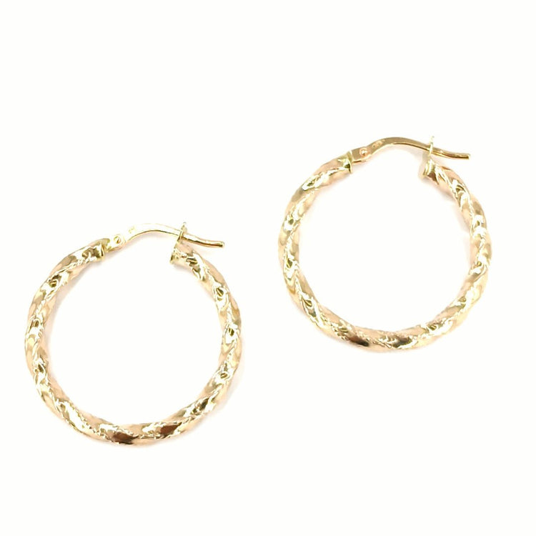 Yellow Gold Twisted Hoop Earrings - Hyman’s Jewellers